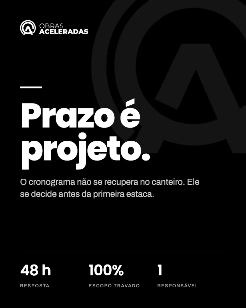Post tipográfico da Obras Aceleradas
